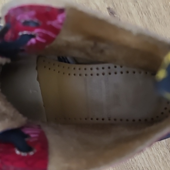 Vintage Dr Martens Made in England Graffiti Red Leather Boots Sz UK 1 US 3 - Picture 8 of 9